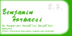 benjamin horpacsi business card